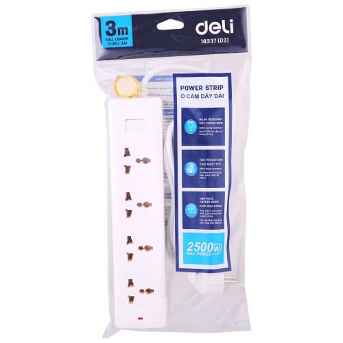 Deli E1833703 4 Ports Household Power Strip 3 Deli E1833703 4 Ports Household Power Strip 3