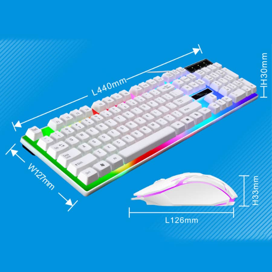 G21B USB Wired Keyboard Mouse Set Rainbow 3 G21B USB Wired Keyboard Mouse Set Rainbow 3