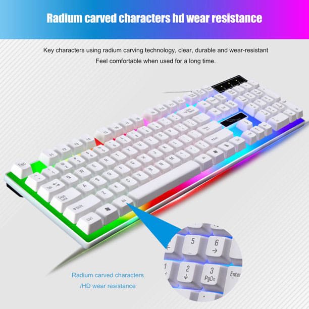 G21B USB Wired Keyboard Mouse Set Rainbow 5 G21B USB Wired Keyboard Mouse Set Rainbow 5