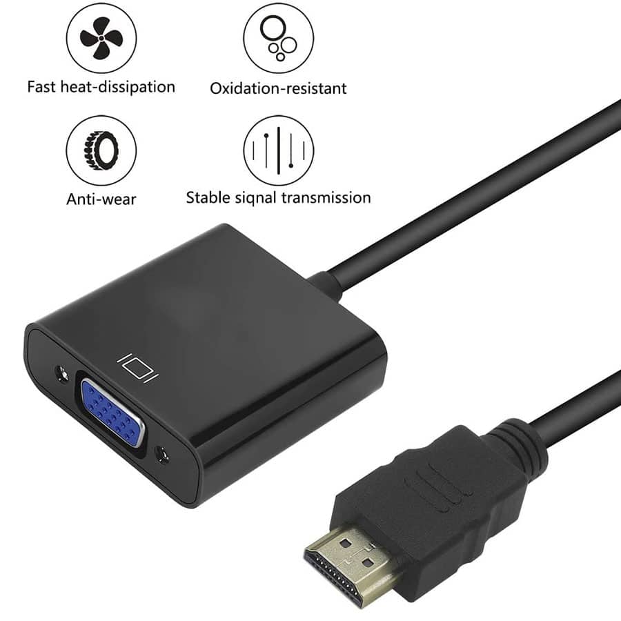 HDMI to VGA Adapter Male to Female for Computer 3 HDMI to VGA Adapter Male to Female for Computer 3