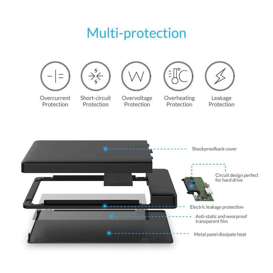 ORICO 2. 5 inch SATA to USB 2. 0 External Hard Drive Enclosure 2588US V1 BK 4 ORICO 2. 5 inch SATA to USB 2. 0 External Hard Drive Enclosure 2588US V1 BK 4