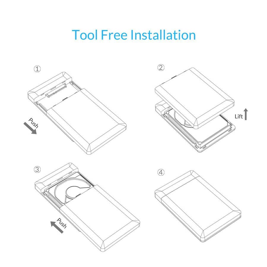 ORICO 2. 5 inch SATA to USB 2. 0 External Hard Drive Enclosure 2588US V1 BK 5 ORICO 2. 5 inch SATA to USB 2. 0 External Hard Drive Enclosure 2588US V1 BK 5