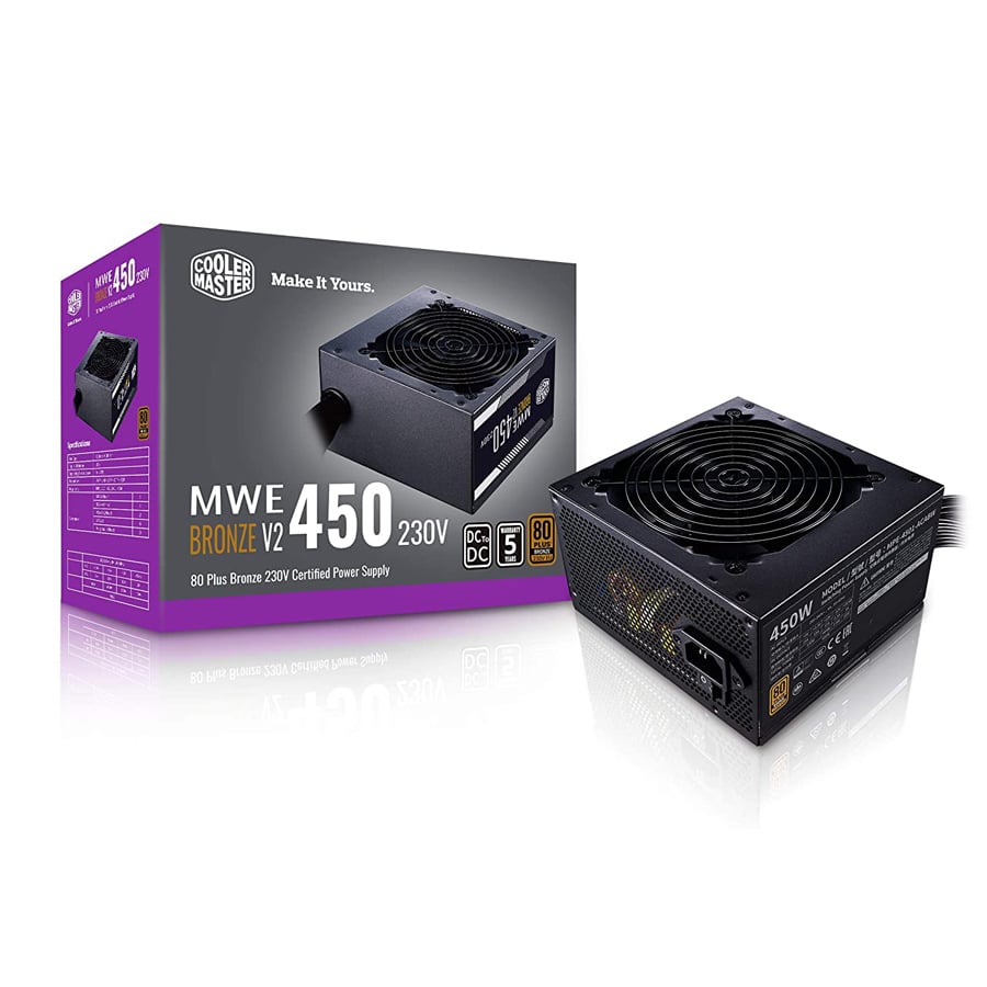 Cooler Master MWE 450 Bronze V2 230v 80 Plus Bronze Certified Non Modular Power Supply Black 9 Cooler Master MWE 450 Bronze V2 230v 80 Plus Bronze Certified Non Modular Power Supply Black 9