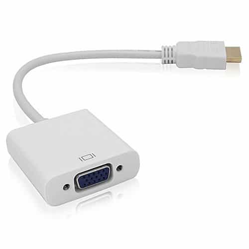 HDMI to VGA White Adapter Male to Female for Computer 2 HDMI to VGA White Adapter Male to Female for Computer 2