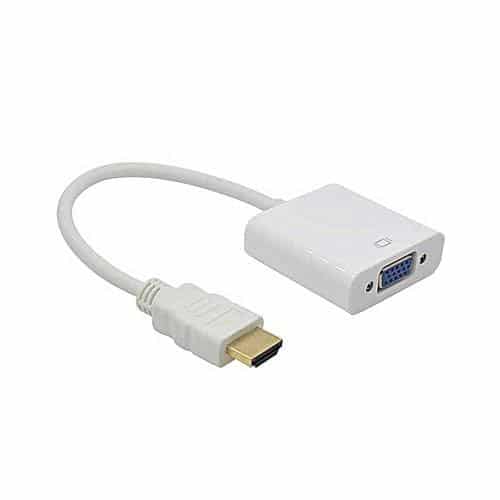 HDMI to VGA White Adapter Male to Female for Computer 3 HDMI to VGA White Adapter Male to Female for Computer 3