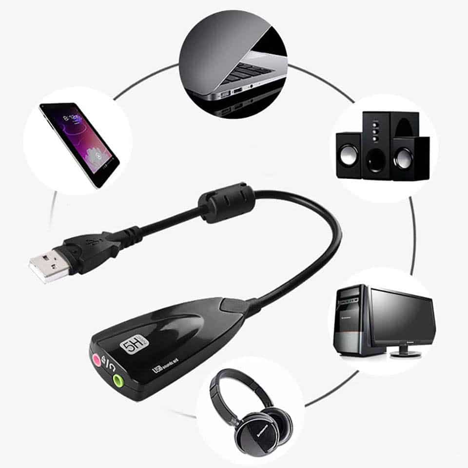 USB External Audio Adapter Converter Sound Card 3.5mm Headphone and Microphone Jack 4 USB External Audio Adapter Converter Sound Card 3.5mm Headphone and Microphone Jack 4