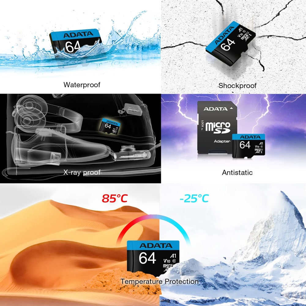 adata premier 64gb microsdxc uhs i class 10 v10 a1 memory card with adapter 3 adata premier 64gb microsdxc uhs i class 10 v10 a1 memory card with adapter 3