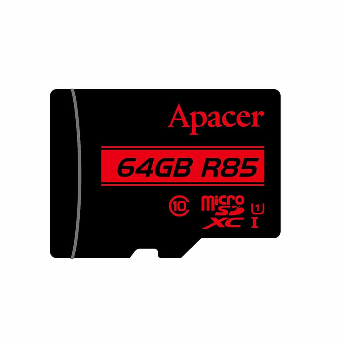 apacer r85 micro sd card 64gb uhs i u1 class 10 sdxc memory card with adapter 1