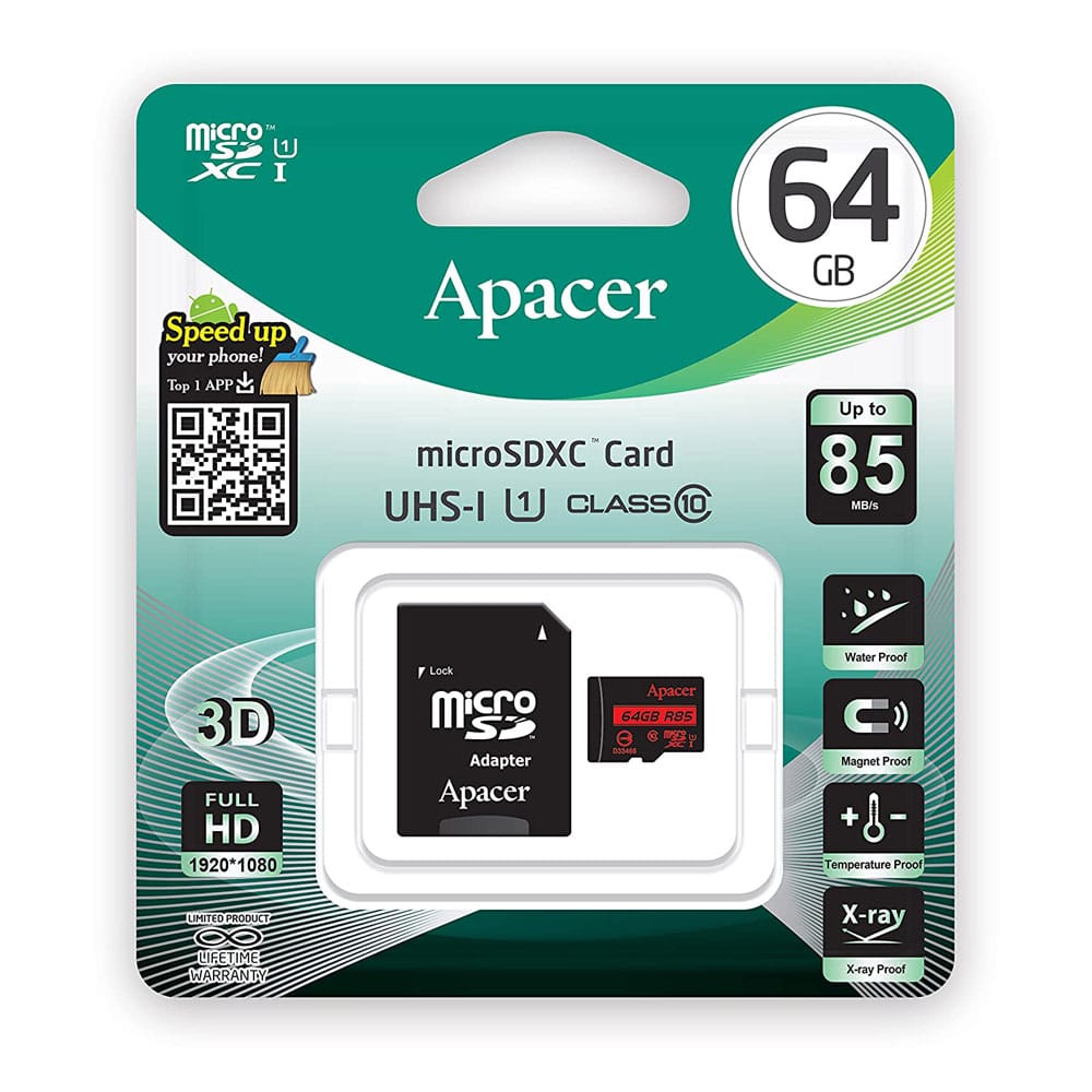 apacer r85 micro sd card 64gb uhs i u1 class 10 sdxc memory card with adapter 4 apacer r85 micro sd card 64gb uhs i u1 class 10 sdxc memory card with adapter 4